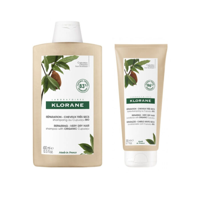 klorane nourishing cupuacu butter shampoo 400ml conditioner 200ml