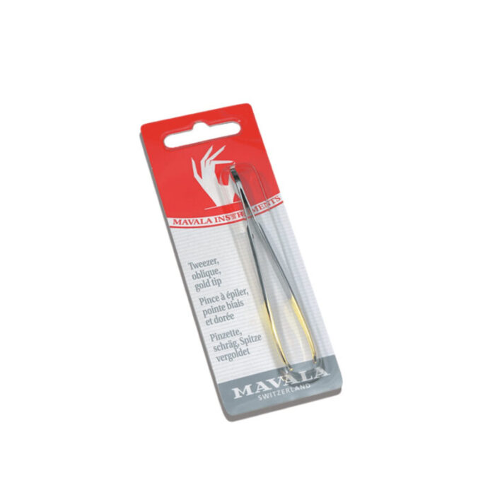 mavala oblique gold tips tweezer