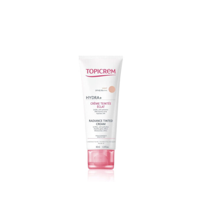 topicrem hydra radiance tinted cream spf40 light 40ml